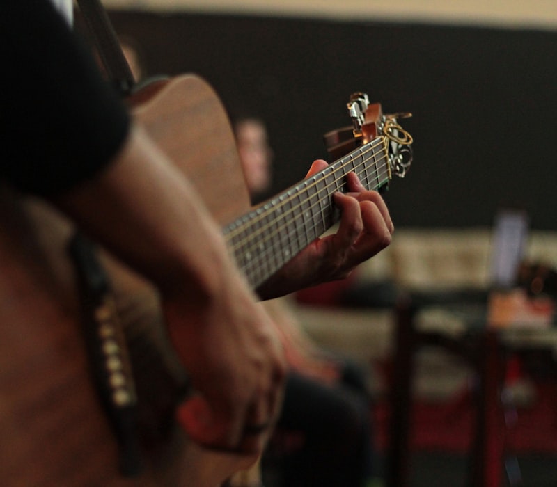 Classical guitar performance detail