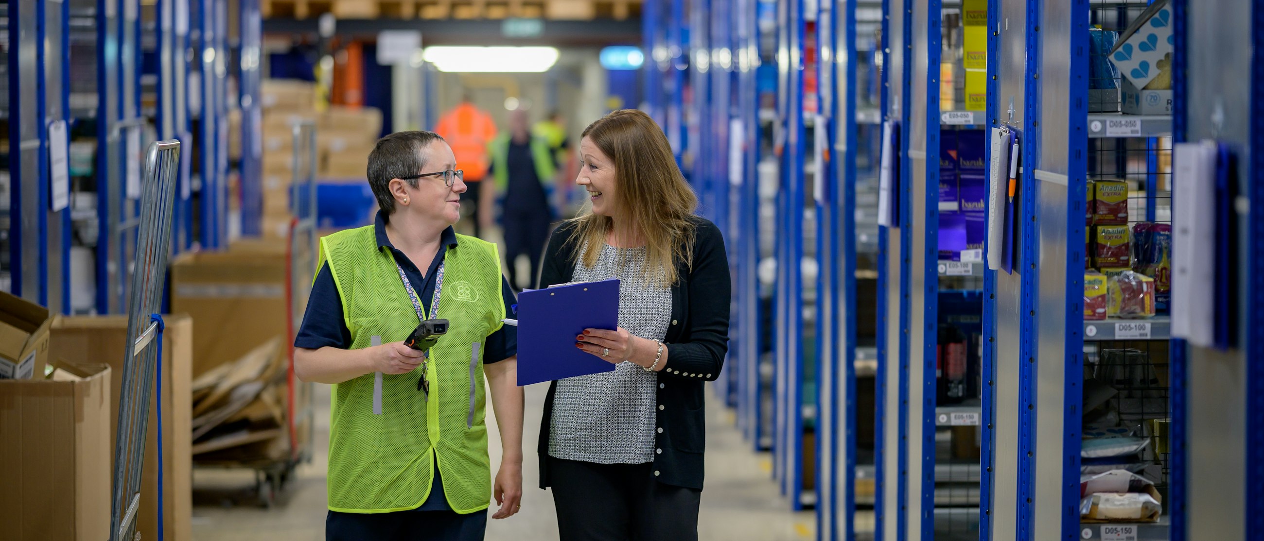 A consignment staged for export — every buyer type's order leaves the same floor the same way