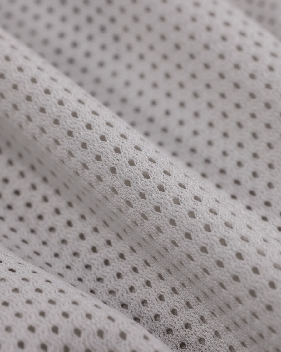 Mesh polyester close-up used for ventilation panels on both cuts