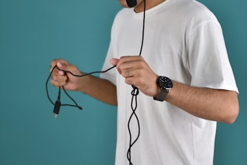 Wireless headphones in minimal pastel style