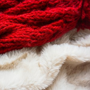 Close-up of air knit polyester surface with sublimated stripe detail
