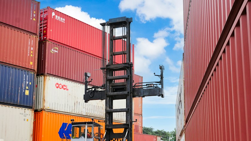 Branch-labeled cartons being sorted for ground shipping at a US partner warehouse