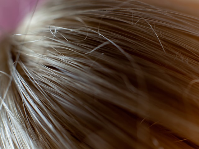 Macro close-up of natural hair blending into U-Part wig