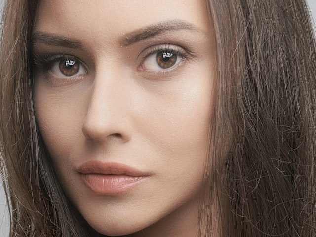 Close-up of cuticle-aligned virgin human hair wig showing natural sheen