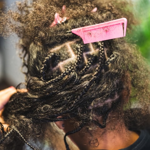 Put on wig cap for headband wig installation