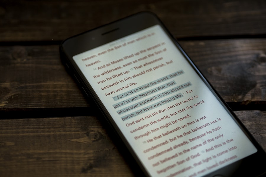 Reading blog on tablet