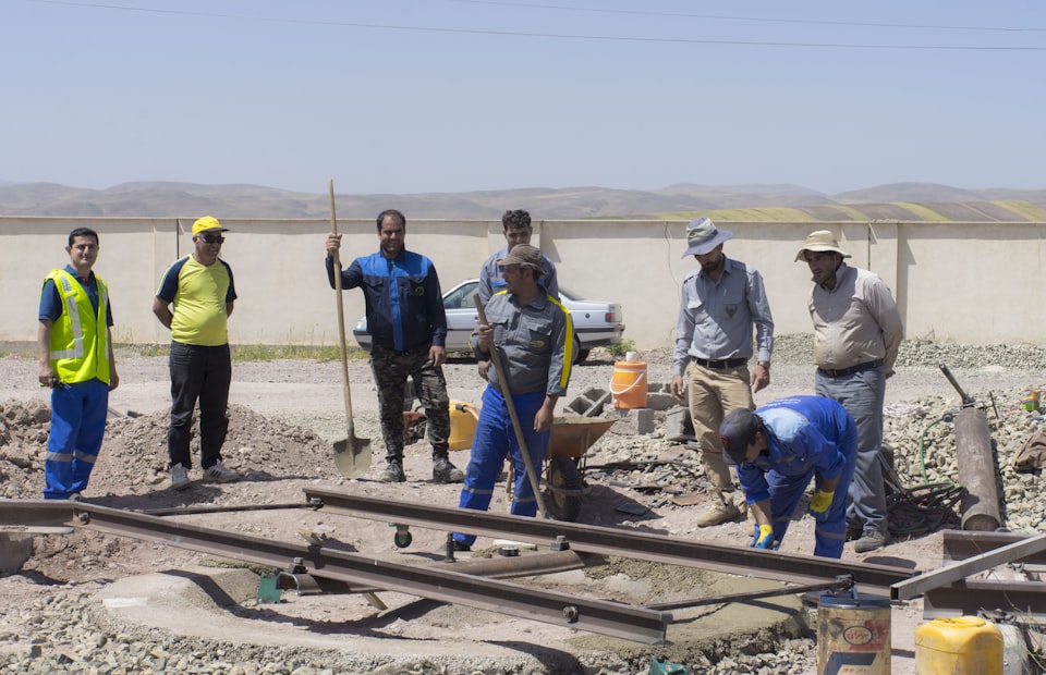 Experienced mining team working on a site