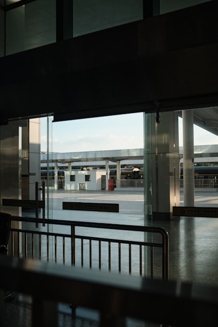 Airport terminal interior view