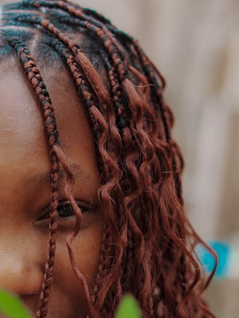 Box braids with curly ends 26 inch lace front wig