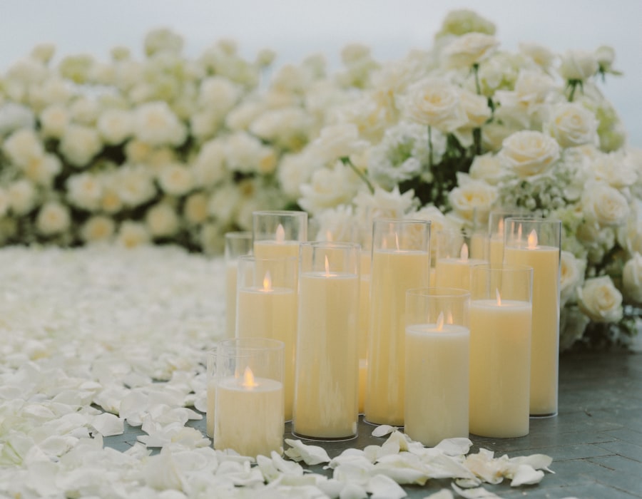 Intimate event decor with candles