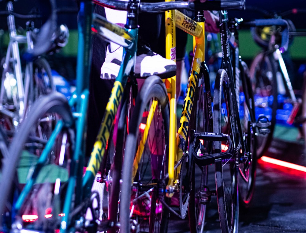 Cyclist training indoors on a stationary trainer