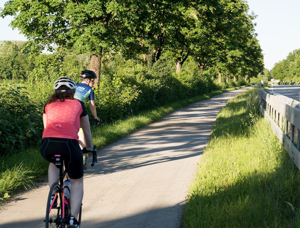 Road cyclists racing in a paceline on paved road