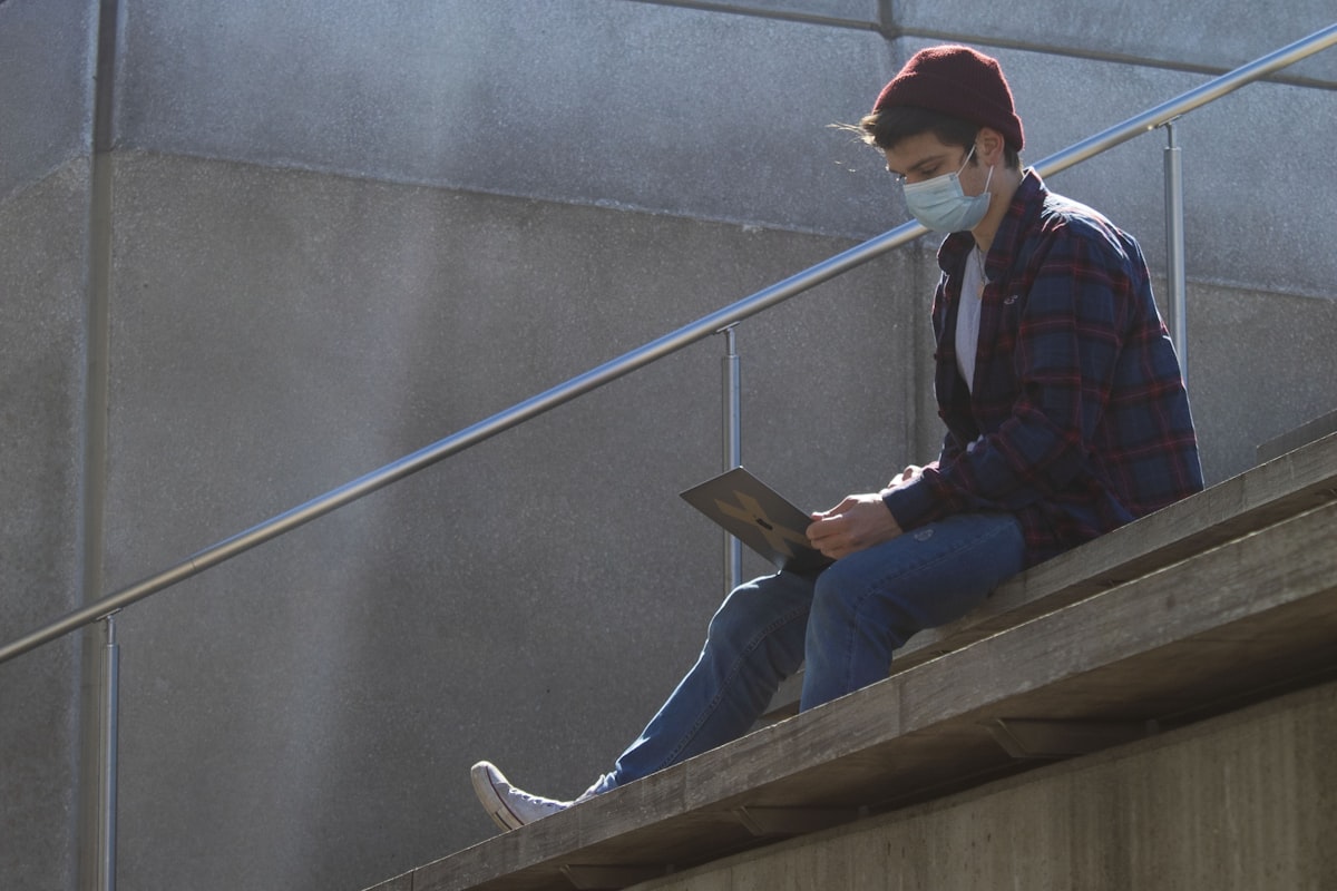 Students studying with notes