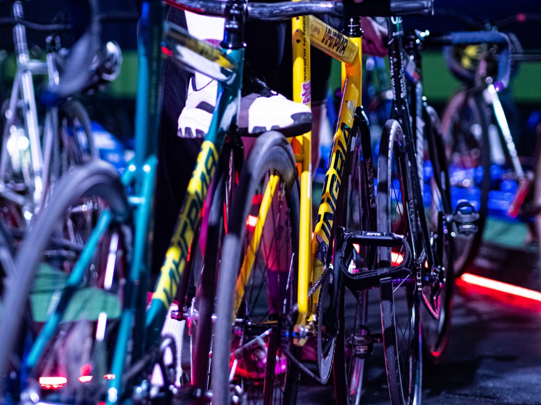 Cyclist riding an indoor smart trainer