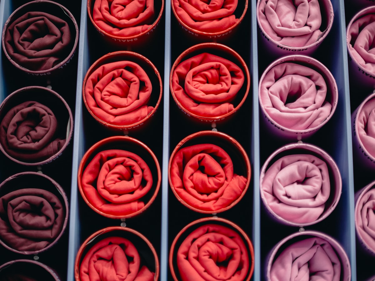 Fabric stock held on site for the six production lines