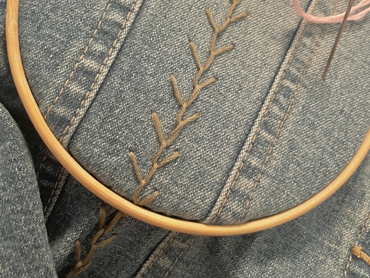 Embroidery placed off the fuller cut's own placement template