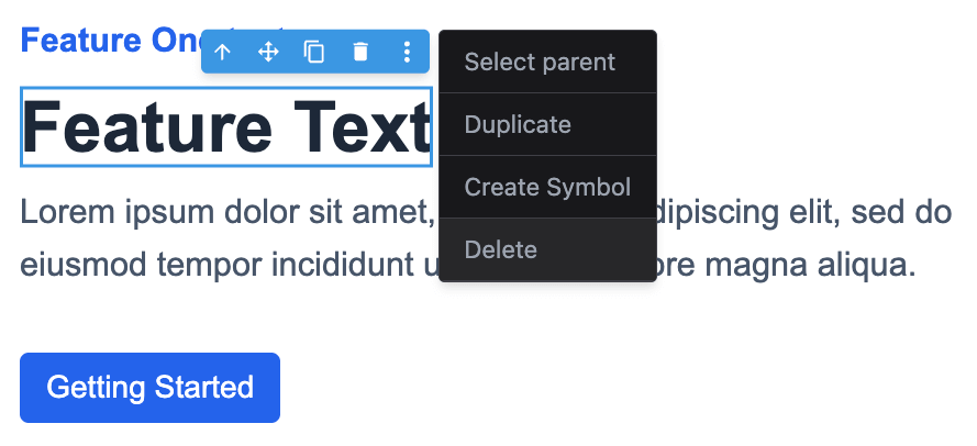 Component Context Menu