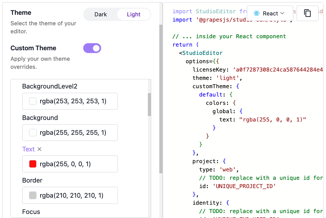 Custom Theme Editor
