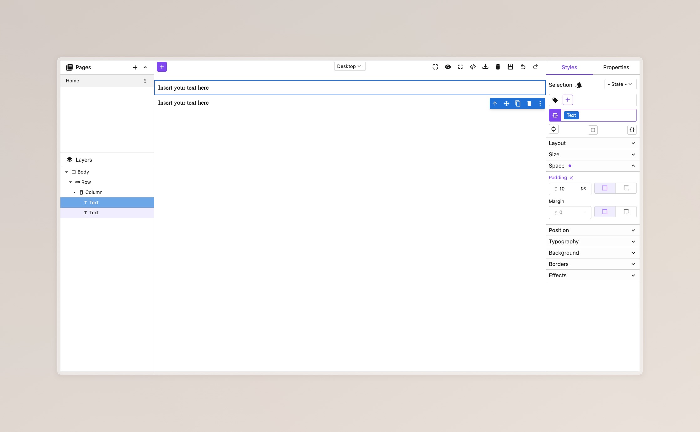 Default light theme