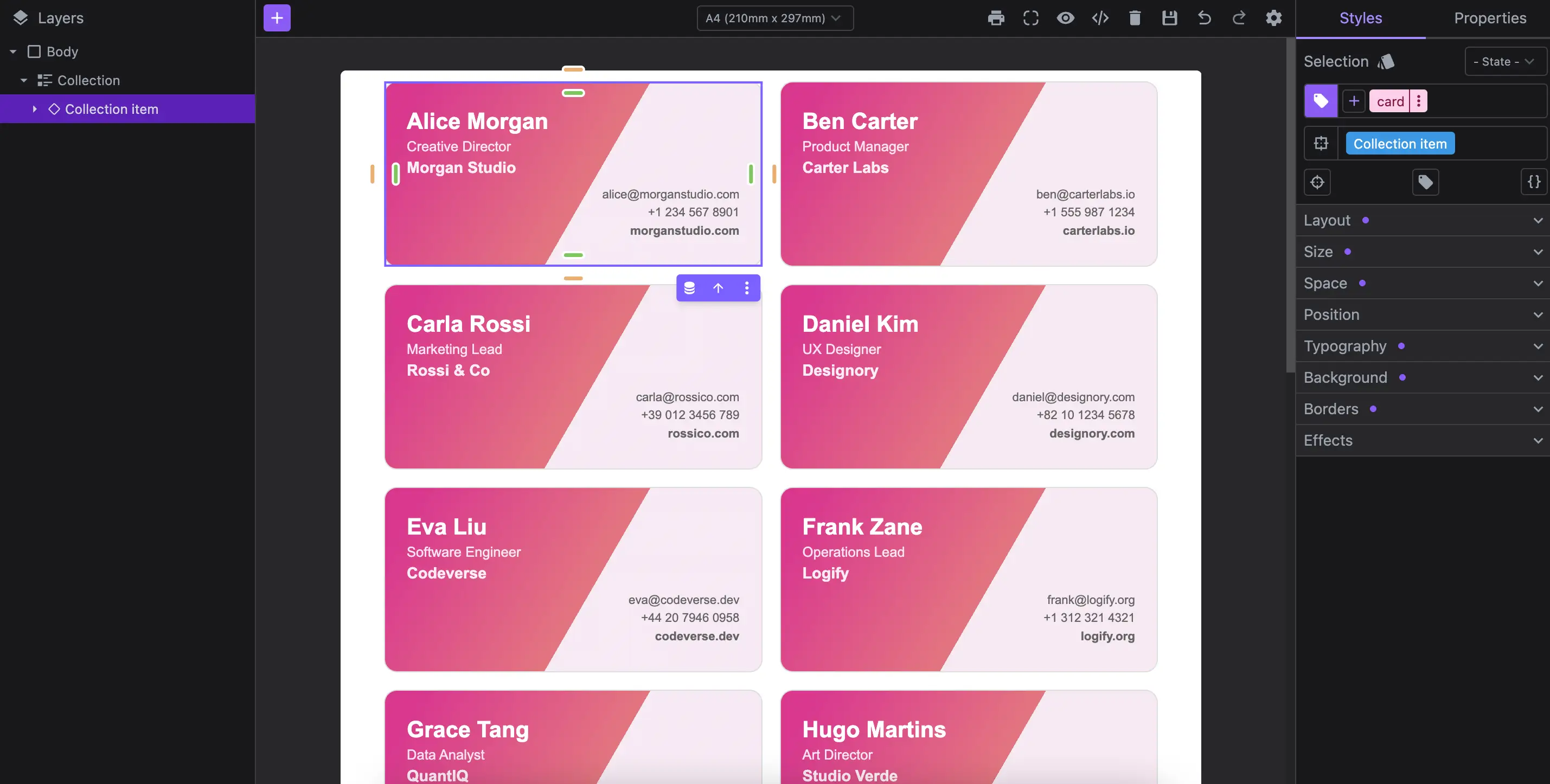 Printable plugin - Repeatable Elements